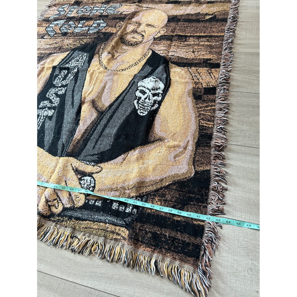 Vintage WWF Stone Cold Steve Austin Attitude Woven Tapestry Throw Blanket - Picture 3 of 9